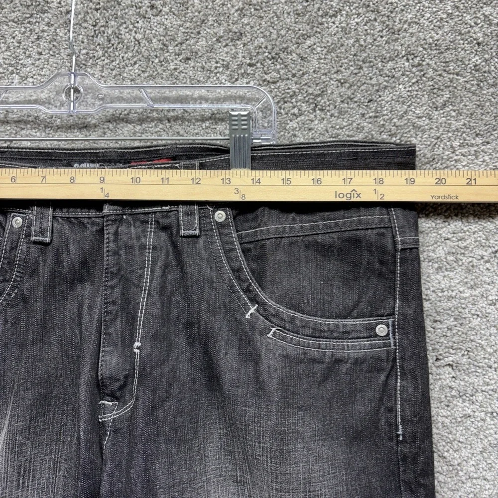 Vintage Southpole Jeans Mens 38x32 Black Denim Y2K Baggy Wide Leg Streetwear EUC
